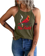 The Field Cardinal King Halter Tank - Olive Green